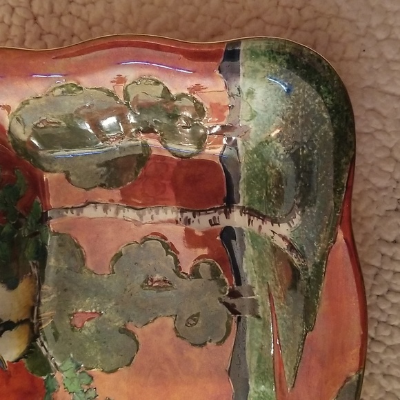 1930s Vintage Royal Winton Grimwades ByzantaWare Dish Arborine Kookaburras - Picture 6 of 17